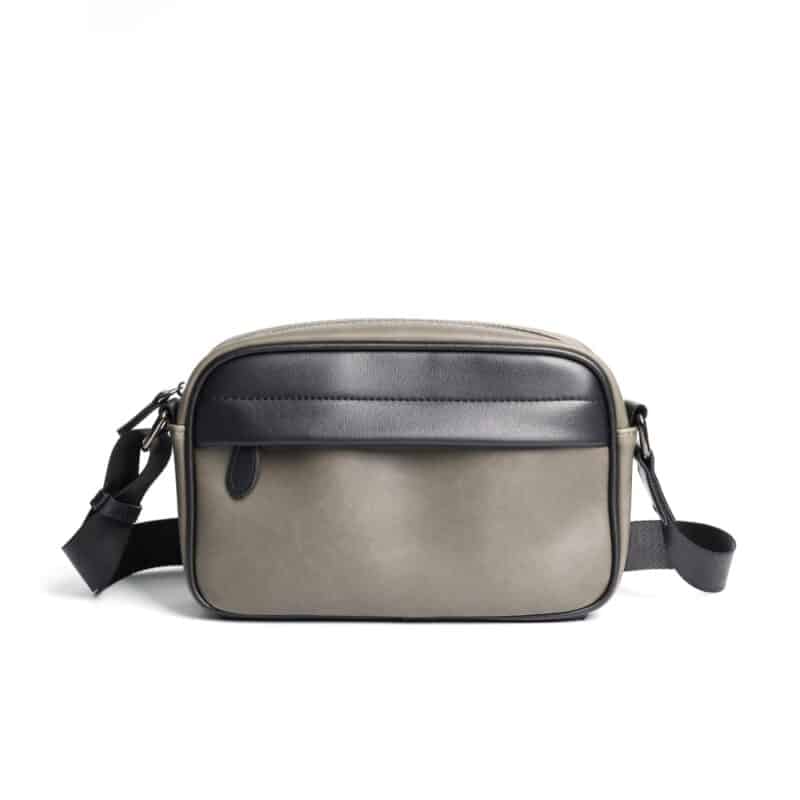 Sacoche en Cuir Homme : Reconnaître ce qu'on Achète (2026) 2 Sacoche Bandoulière Luxe à Carreaux Cuir Homme Taupe Clair