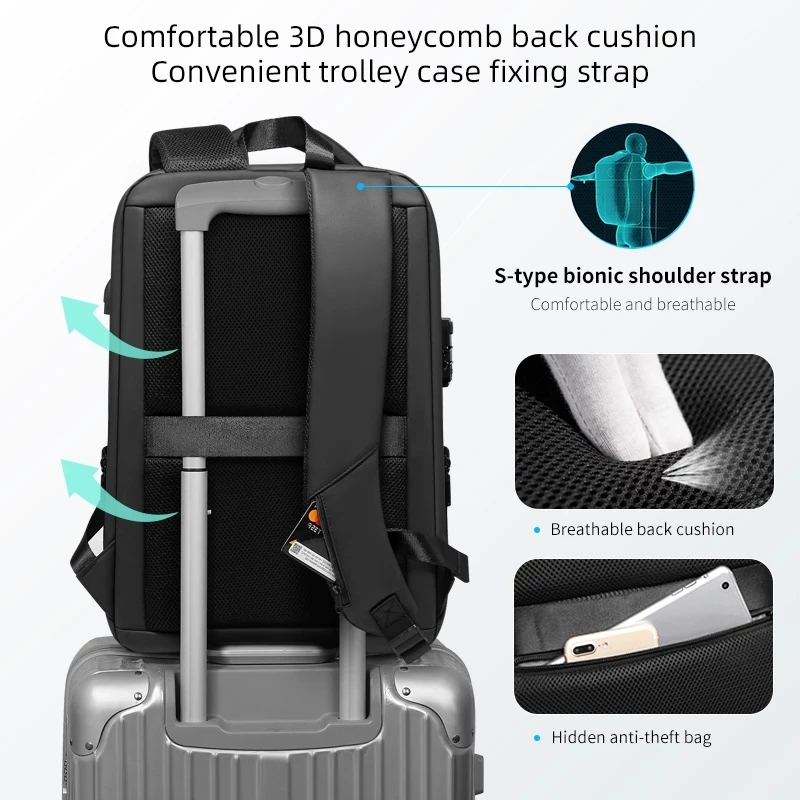 Sac à dos antivol multifonctionnel pour hommes 2 Sac à dos antivol multifonctionnel pour hommes – Image 2