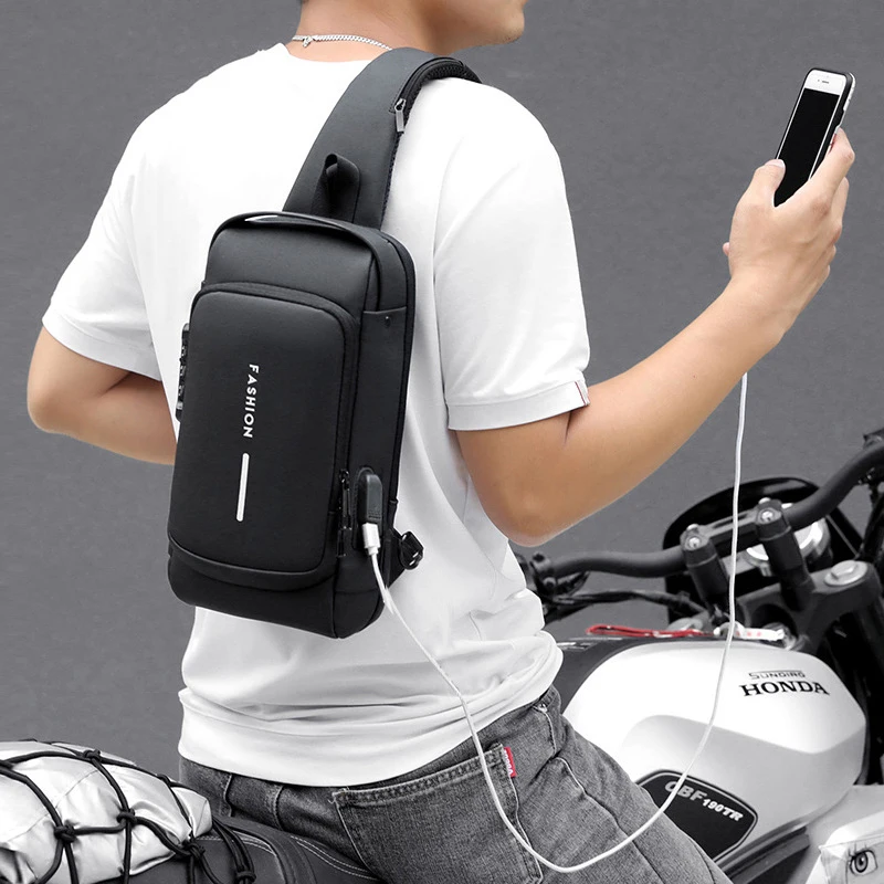 Sac à dos à bandoulière antivol pour homme HAOSHUAI 2 Sac à dos à bandoulière antivol pour homme HAOSHUAI – Image 2