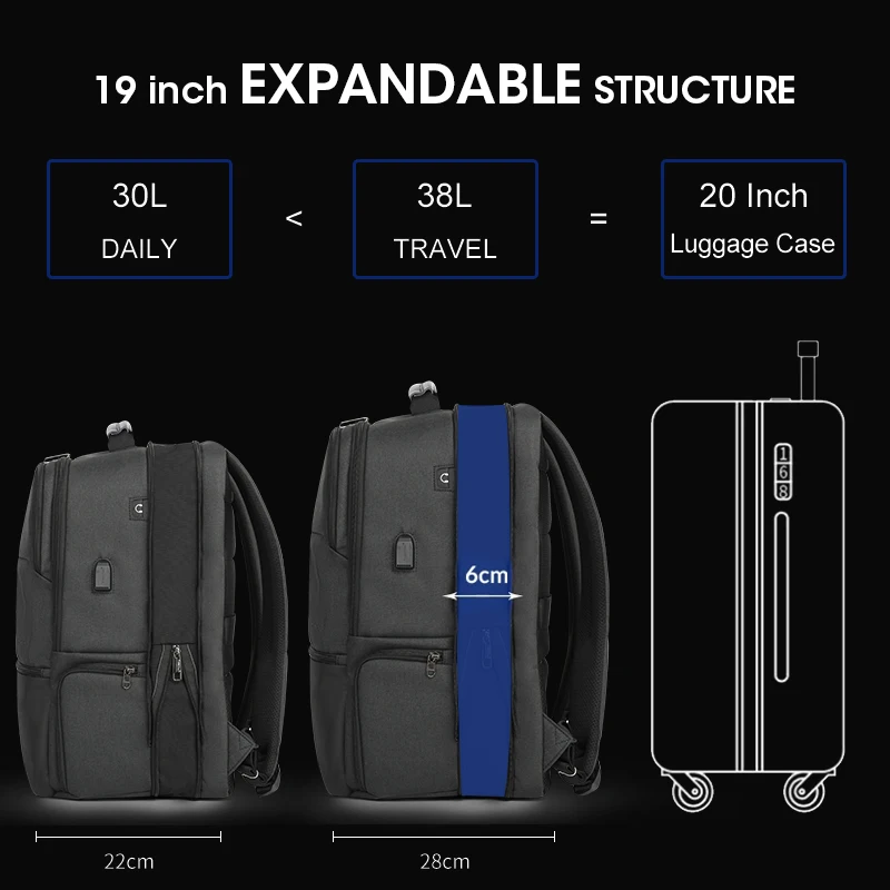Sac à dos antivol pour ordinateur portable pour homme TIGERNU 4 Sac à dos antivol pour ordinateur portable pour homme TIGERNU – Image 4