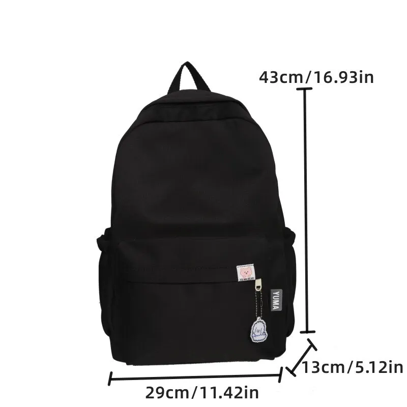Sac à dos de grande capacité de couleur unie 2 Sac à dos de grande capacité de couleur unie – Image 2