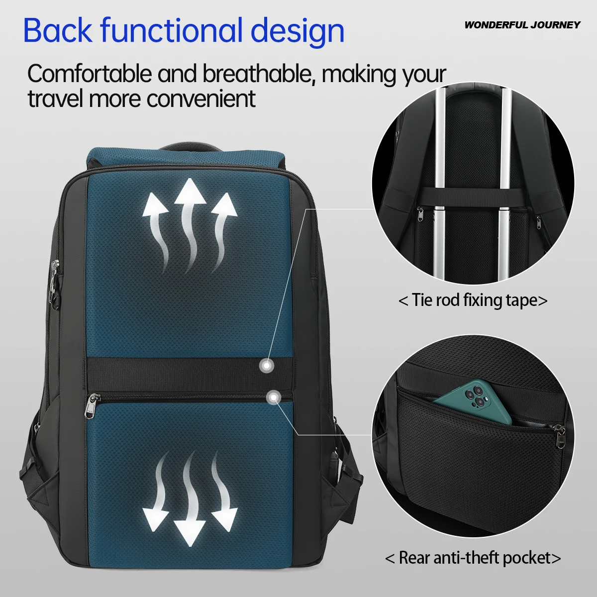 Sac à dos de voyage antivol pour homme 3 Sac à dos de voyage antivol pour homme – Image 3