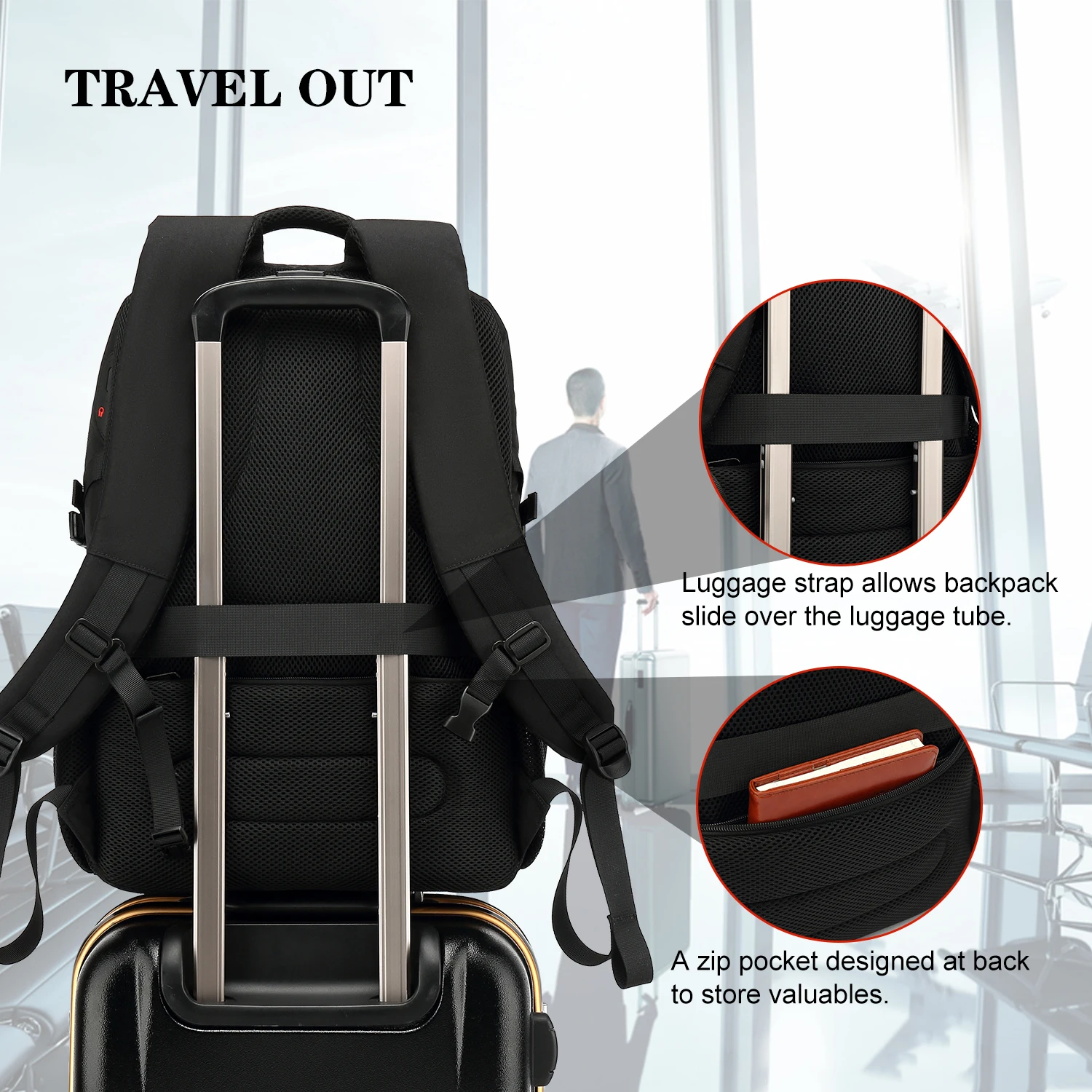 Sac à dos de voyage avec port usb CoolBELL 4 Sac à dos de voyage avec port usb CoolBELL – Image 5