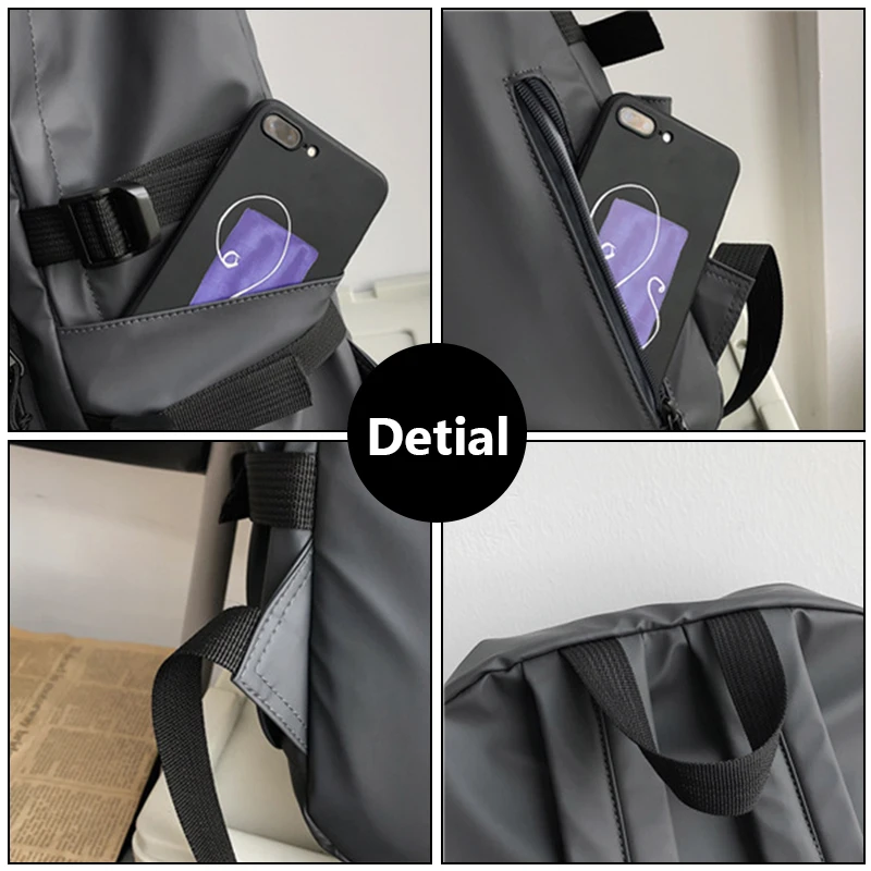 Sac à dos décontracté en cuir PU pour hommes 4 Sac à dos décontracté en cuir PU pour hommes – Image 4