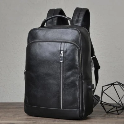 Sac à dos en cuir de vachette véritable