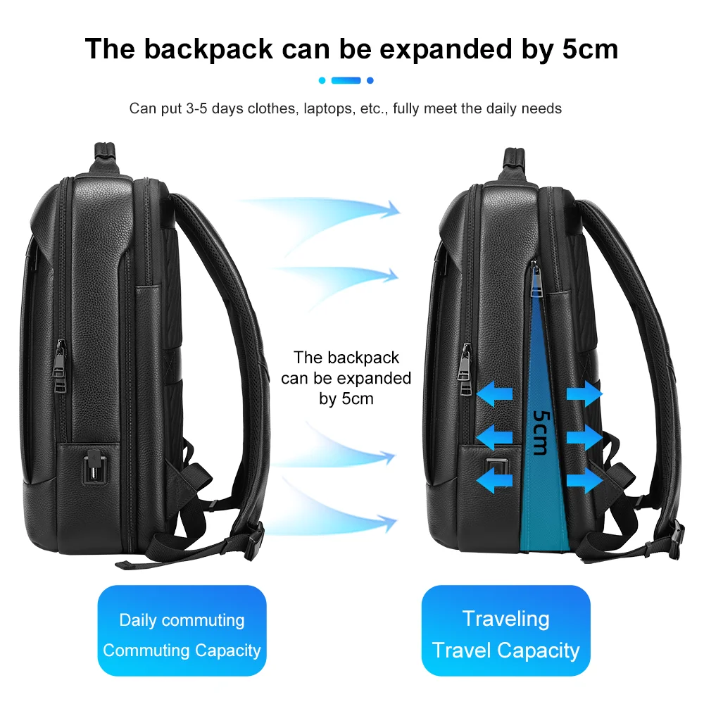 Sac à dos en cuir de vachette véritable EURCOOL 4 Sac à dos en cuir de vachette véritable EURCOOL – Image 4