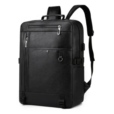 Sac à dos en cuir PU grande capacité pour hommes