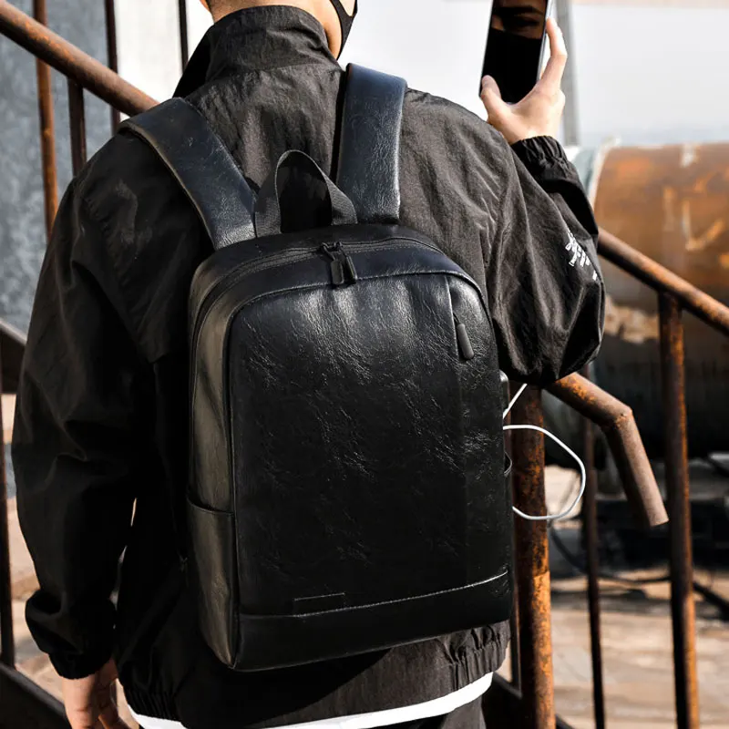 Sac à dos en cuir PU pour hommes INTILOVER 6 Sac à dos en cuir PU pour hommes INTILOVER – Image 6