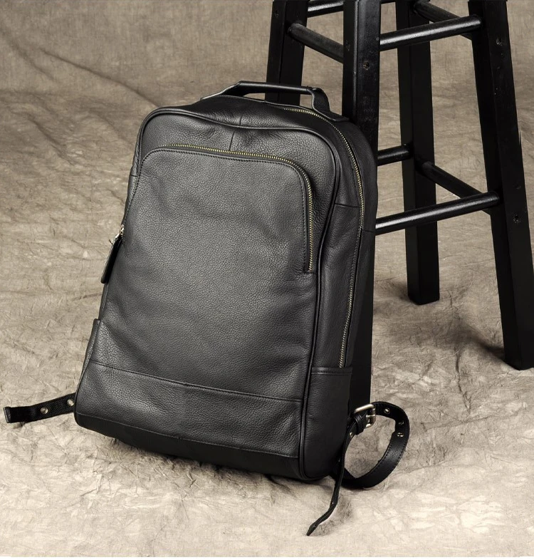 Sac à dos en cuir véritable de haute qualité 3 Sac à dos en cuir véritable de haute qualité – Image 3