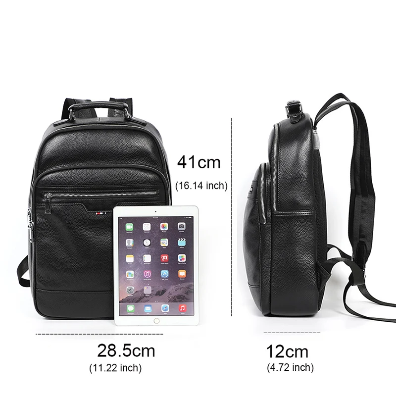 Sac à dos en cuir véritable pour homme HEVRAOS 4 Sac à dos en cuir véritable pour homme HEVRAOS – Image 4
