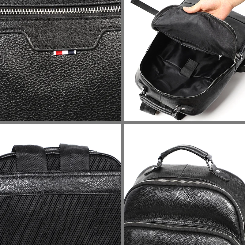 Sac à dos en cuir véritable pour homme HEVRAOS 5 Sac à dos en cuir véritable pour homme HEVRAOS – Image 5