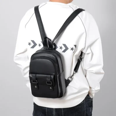 Sac à dos léger en cuir PU pour homme WEIXIER