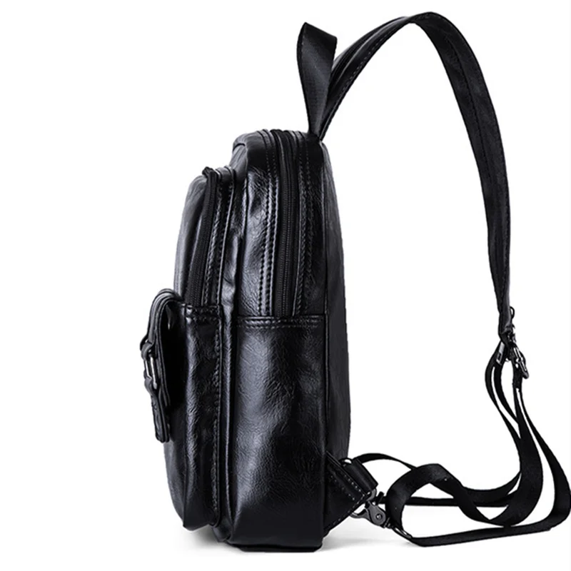 Sac à dos léger en cuir PU pour homme WEIXIER 4 Sac à dos léger en cuir PU pour homme WEIXIER – Image 4