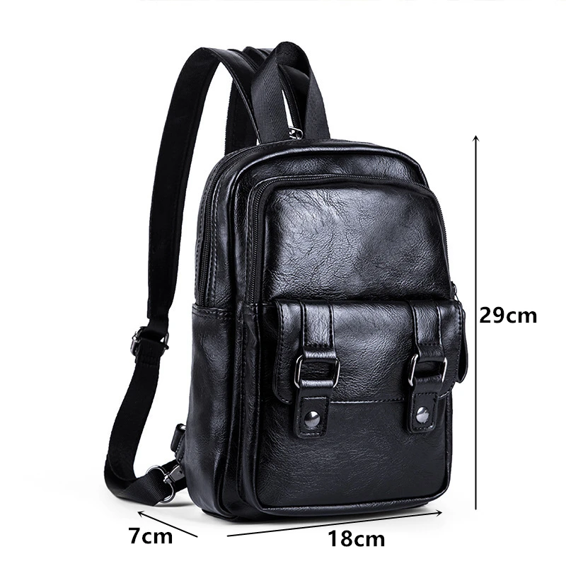 Sac à dos léger en cuir PU pour homme WEIXIER 5 Sac à dos léger en cuir PU pour homme WEIXIER – Image 5