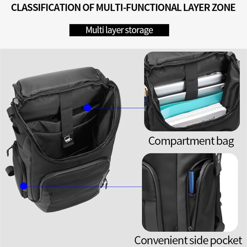 Sac à dos multi-compartiments Homme OZUKO 4 Sac à dos multi-compartiments Homme OZUKO – Image 4