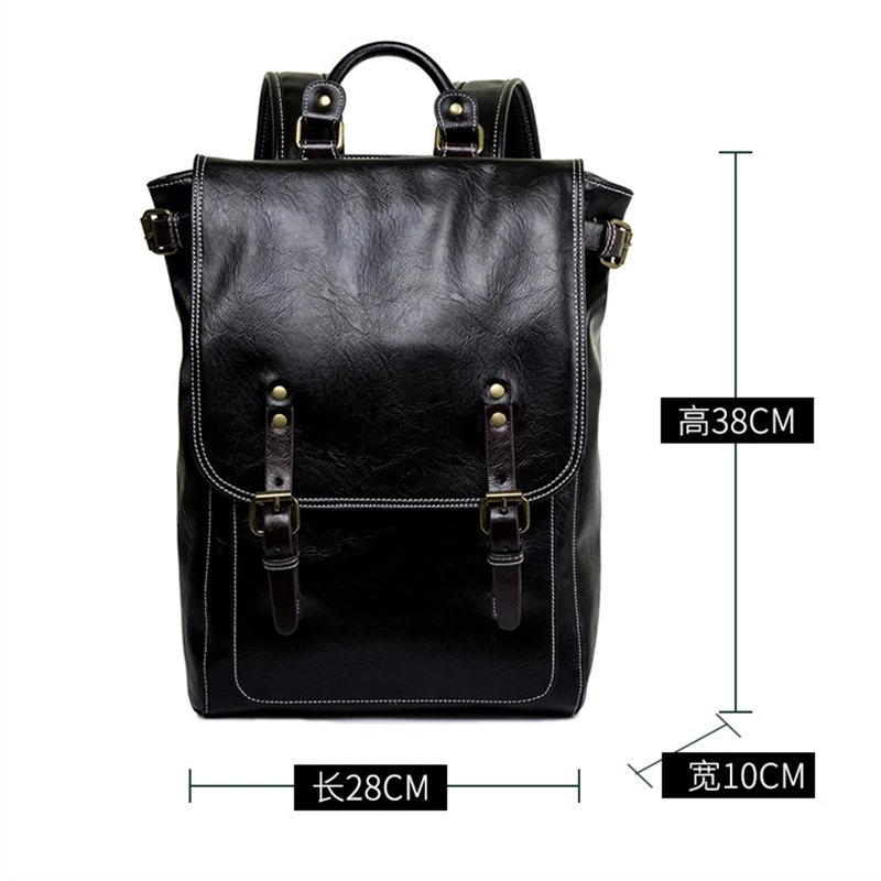 Sac à dos rétro en cuir PU pour hommes 5 Sac à dos rétro en cuir PU pour hommes – Image 5