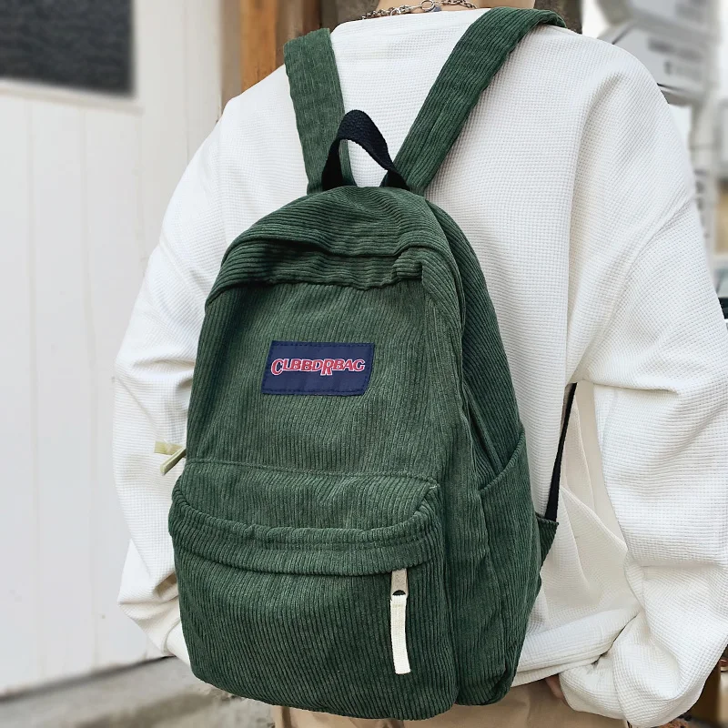 Sac d'école vintage en velours côtelé pour homme RENTENGER 1 Sac d'école vintage en velours côtelé pour homme RENTENGER