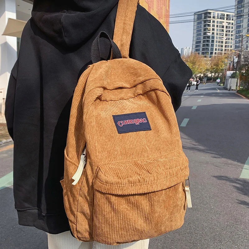 Sac d'école vintage en velours côtelé pour homme RENTENGER 3 Sac d'école vintage en velours côtelé pour homme RENTENGER – Image 3