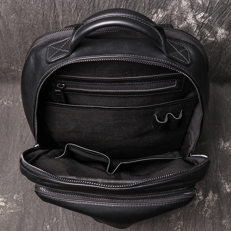 Sacs à dos décontractés en cuir de vachette naturel 5 Sacs à dos décontractés en cuir de vachette naturel – Image 6