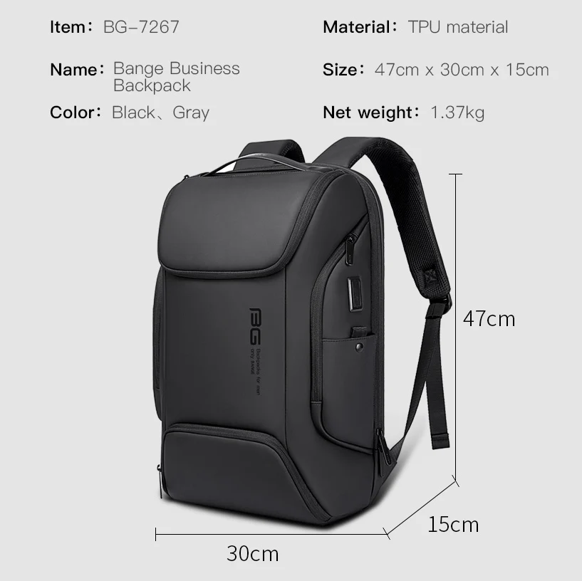 Sacs à dos imperméables de luxe pour hommes Bange 2 Sacs à dos imperméables de luxe pour hommes Bange – Image 2