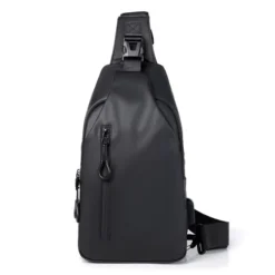 Sacoche Poitrine Homme Cuir Multifonction Grande Capacité USB - CROSSBODY