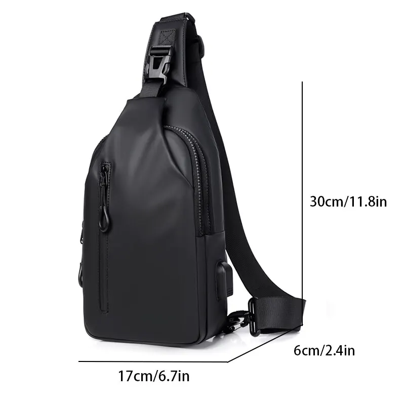 Sacoche Poitrine Homme Cuir Multifonction Grande Capacité USB - CROSSBODY 2 Sacoche Poitrine Homme Cuir Multifonction Grande Capacité USB - CROSSBODY – Image 2