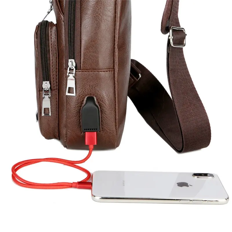 Sacoche Poitrine Homme Antivol SPAN – Cuir + USB 5 Sacoche Poitrine Homme Antivol SPAN – Cuir + USB – Image 5