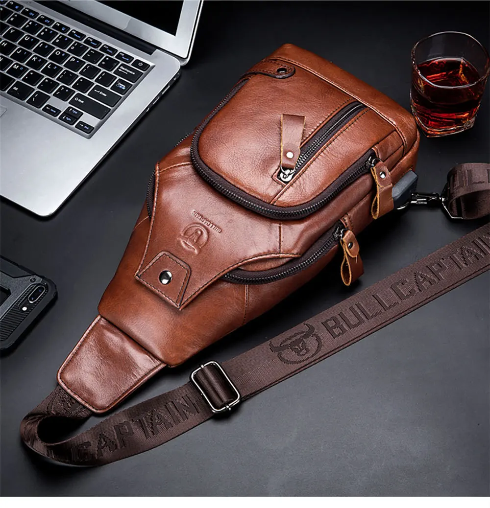 Sacoche Poitrine Homme Cuir Luxe E473 - BULLCAPTAIN 10 Sacoche Poitrine Homme Cuir Luxe E473 - BULLCAPTAIN – Image 10