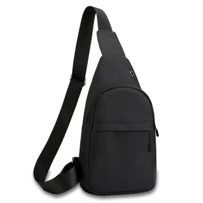 Sacoche Poitrine Homme Simple Noir