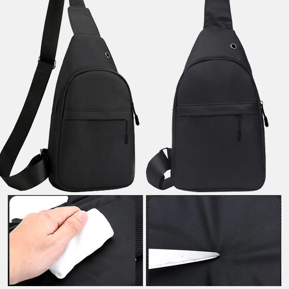 Sacoche Poitrine Homme Simple Noir 7 Sacoche Poitrine Homme Simple Noir – Image 7