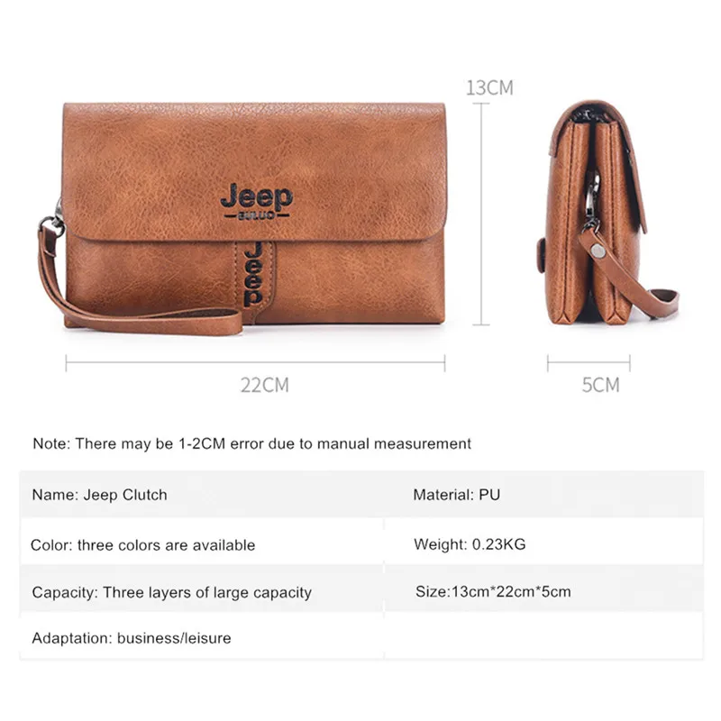 Sacoche Pochette Homme Luxe Cuir JP2160 - JEEP BULUO 2 Sacoche Pochette Homme Luxe Cuir JP2160 - JEEP BULUO – Image 2