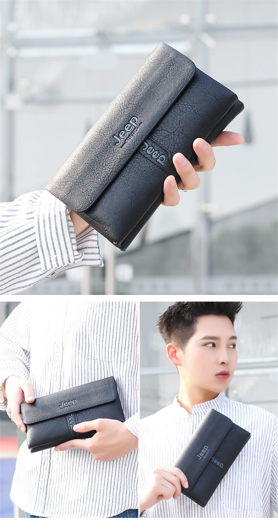 Sacoche Pochette Homme Luxe Cuir JP2160 - JEEP BULUO 9 Sacoche Pochette Homme Luxe Cuir JP2160 - JEEP BULUO – Image 9