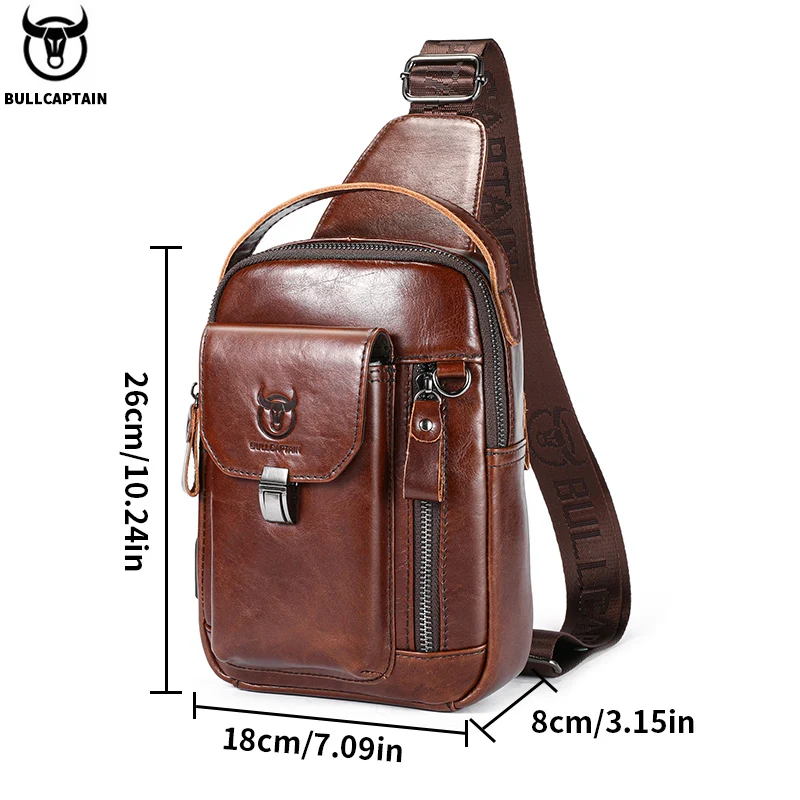Sacoche Poitrine Homme Cuir XB555 - BULLCAPTAIN 3 Sacoche Poitrine Homme Cuir XB555 - BULLCAPTAIN – Image 3