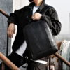 Sac à main en cuir décontracté pour hommes