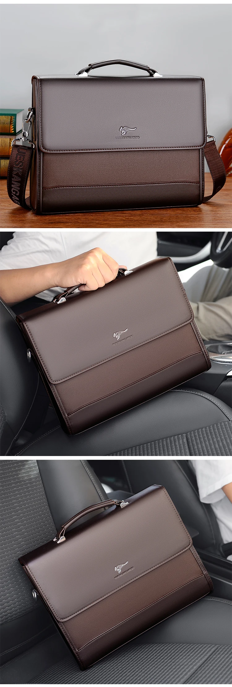 Sacoche Travail Homme Luxe Business Cuir PU - YUESKANGAROO 8 Sacoche Travail Homme Luxe Business Cuir PU - YUESKANGAROO – Image 8