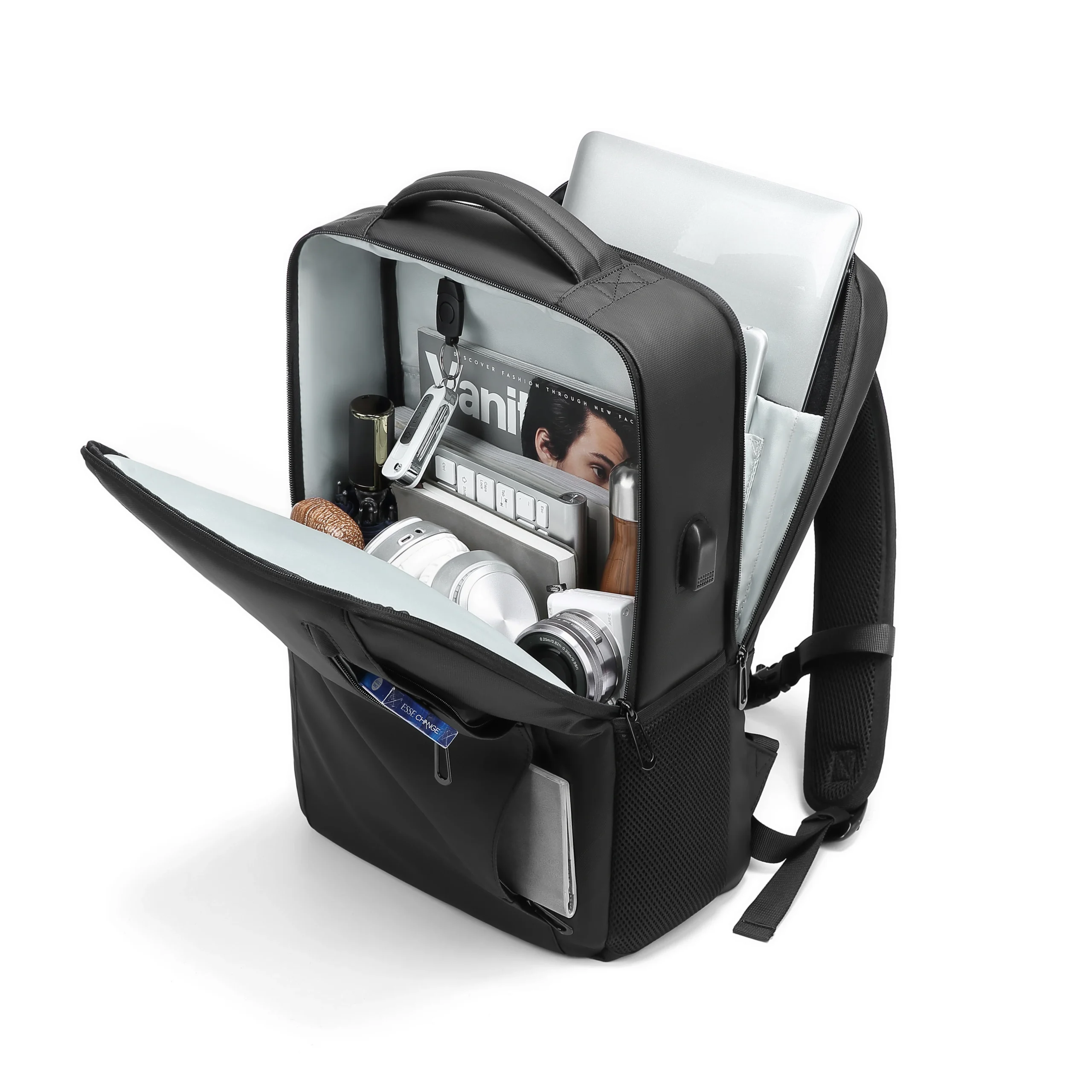 Sac à Dos Étanche pour Ordinateur Portable Homme, Extensible, avec USB pour Voyage et Camping - TechNomad 18 3 Sac à Dos Étanche pour Ordinateur Portable Homme, Extensible, avec USB pour Voyage et Camping - TechNomad 18 – Image 3