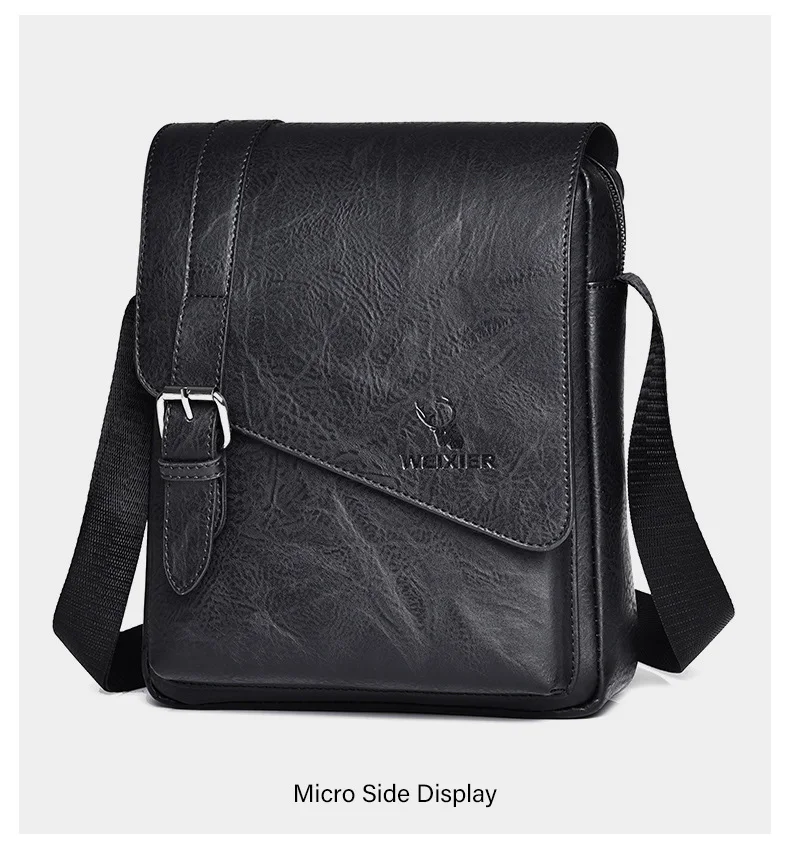 Sac Bandoulière Homme Rétro Cuir PU G008 - WEIXIER 8 Sac Bandoulière Homme Rétro Cuir PU G008 - WEIXIER – Image 8