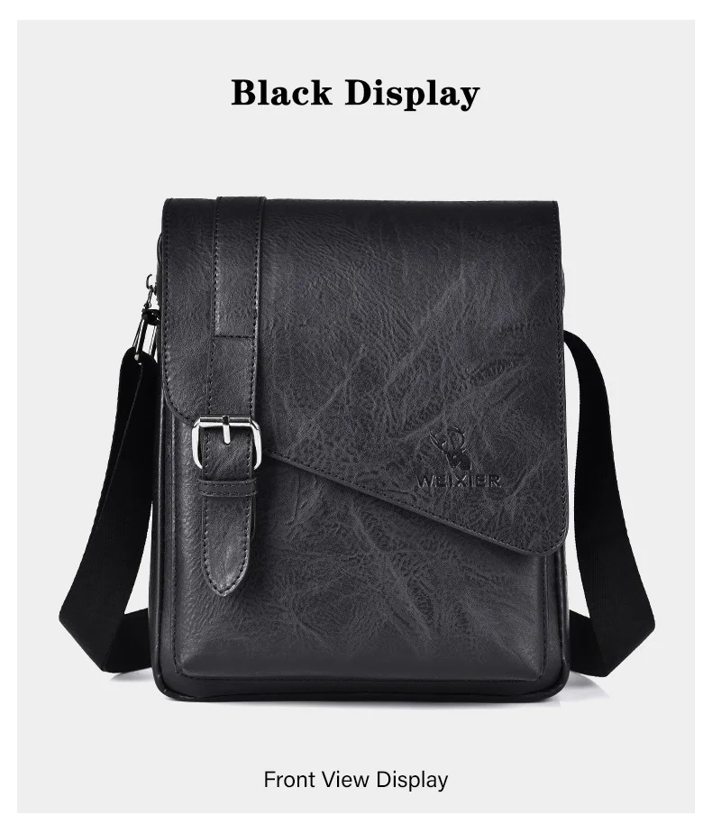 Sac Bandoulière Homme Rétro Cuir PU G008 - WEIXIER 9 Sac Bandoulière Homme Rétro Cuir PU G008 - WEIXIER – Image 9