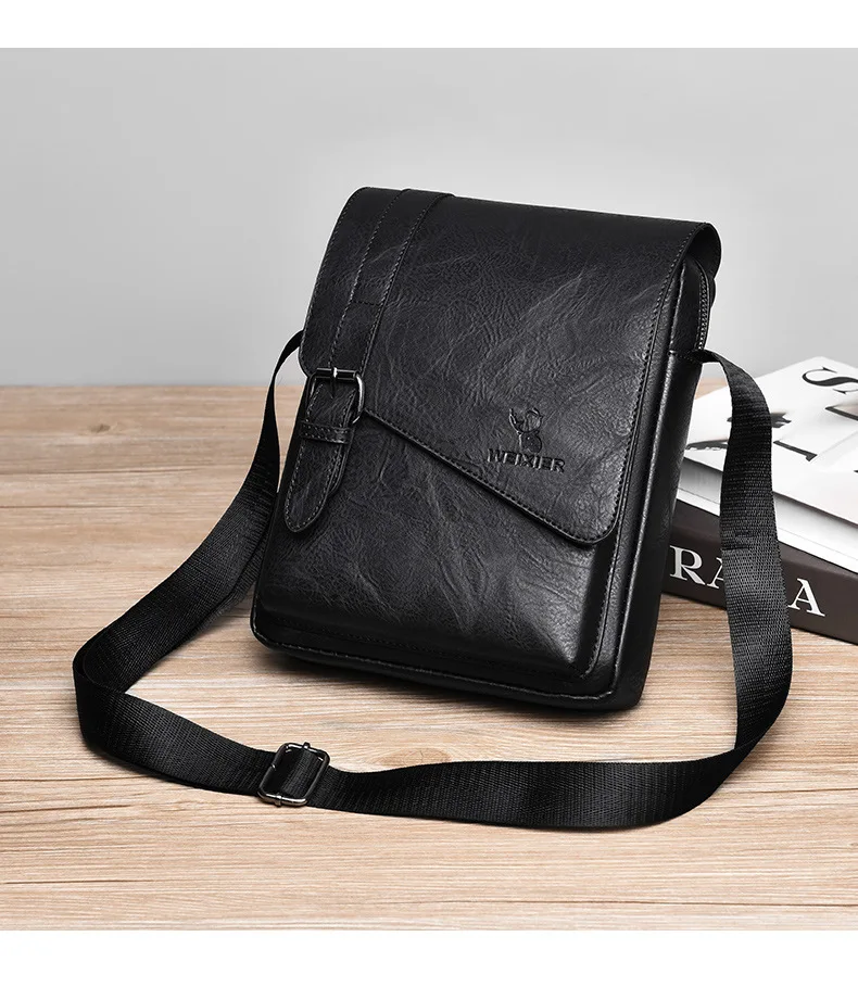 Sac Bandoulière Homme Rétro Cuir PU G008 - WEIXIER 10 Sac Bandoulière Homme Rétro Cuir PU G008 - WEIXIER – Image 10