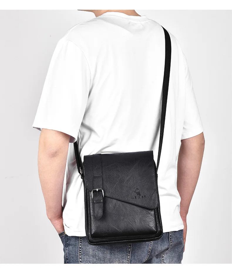 Sac Bandoulière Homme Rétro Cuir PU G008 - WEIXIER 16 Sac Bandoulière Homme Rétro Cuir PU G008 - WEIXIER – Image 16