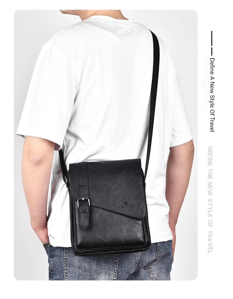 Sac Bandoulière Homme Rétro Cuir PU G008 - WEIXIER 18 Sac Bandoulière Homme Rétro Cuir PU G008 - WEIXIER – Image 18