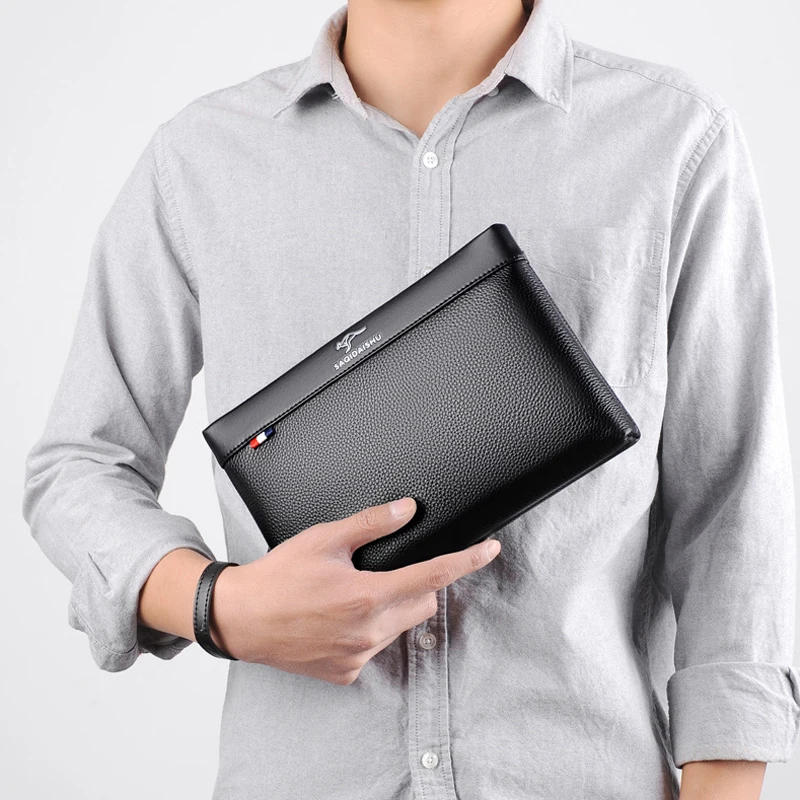 Pochette en cuir véritable pour homme - Sacoche Élégance et praticité, portefeuille d'affaires et sac enveloppe DS331- SAQIDAISHU 4 Pochette en cuir véritable pour homme - Sacoche Élégance et praticité, portefeuille d'affaires et sac enveloppe DS331- SAQIDAISHU – Image 4