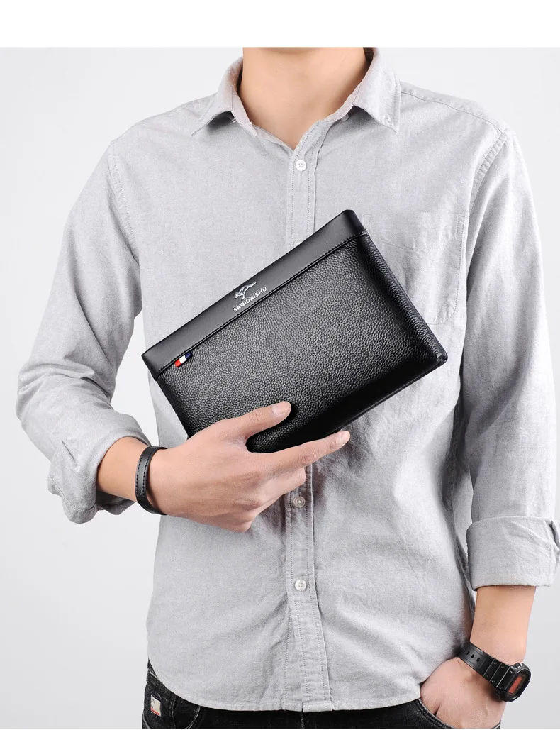 Pochette en cuir véritable pour homme - Sacoche Élégance et praticité, portefeuille d'affaires et sac enveloppe DS331- SAQIDAISHU 10 Pochette en cuir véritable pour homme - Sacoche Élégance et praticité, portefeuille d'affaires et sac enveloppe DS331- SAQIDAISHU – Image 10