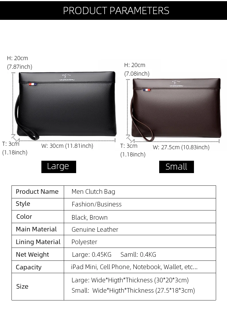 Pochette en cuir véritable pour homme - Sacoche Élégance et praticité, portefeuille d'affaires et sac enveloppe DS331- SAQIDAISHU 13 Pochette en cuir véritable pour homme - Sacoche Élégance et praticité, portefeuille d'affaires et sac enveloppe DS331- SAQIDAISHU – Image 13