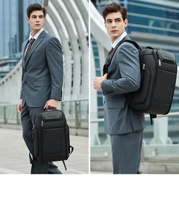 Sac à dos Luxe Homme Antivol Étanche 35L - Voyage & Affaires WY68056 - WIERSOON 7 Sac à dos Luxe Homme Antivol Étanche 35L - Voyage & Affaires WY68056 - WIERSOON – Image 8