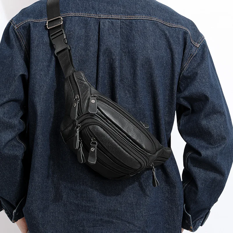 Sacoche Banane Homme Cuir Véritable - Sac De Taille CT06 - LACHIOUR 2 Sacoche Banane Homme Cuir Véritable - Sac De Taille CT06 - LACHIOUR – Image 2