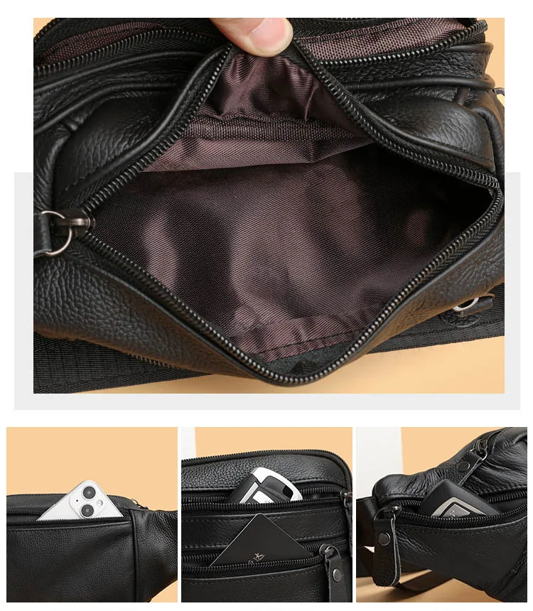 Sacoche Banane Homme Cuir Véritable - Sac De Taille CT06 - LACHIOUR 5 Sacoche Banane Homme Cuir Véritable - Sac De Taille CT06 - LACHIOUR – Image 5