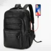 Sacoche Sac à dos USB en cuir PU - Grande capacité pour hommes 3595 - LC
