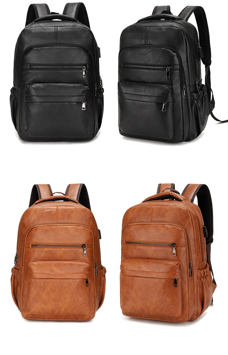 Sacoche Sac à dos USB en cuir PU - Grande capacité pour hommes 3595 - LC 13 Sacoche Sac à dos USB en cuir PU - Grande capacité pour hommes 3595 - LC – Image 13