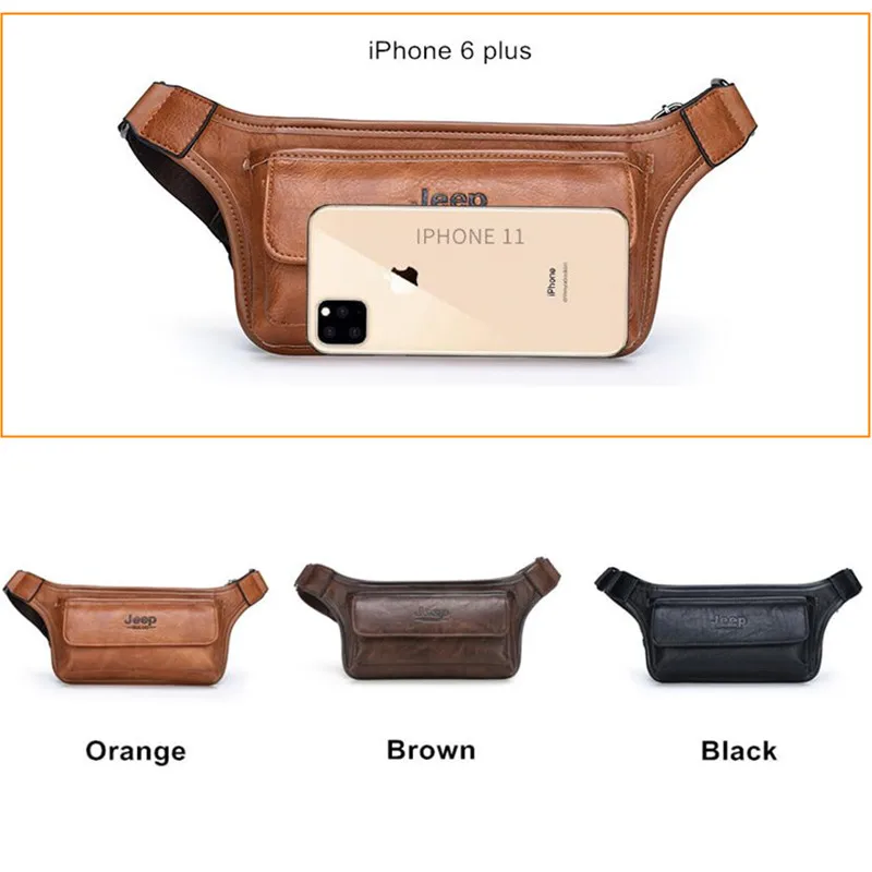Sacoche Homme Cuir Fendu Ceinture et Poitrine Multifonction 901 - JEEPBULUO 3 Sacoche Homme Cuir Fendu Ceinture et Poitrine Multifonction 901 - JEEPBULUO – Image 3
